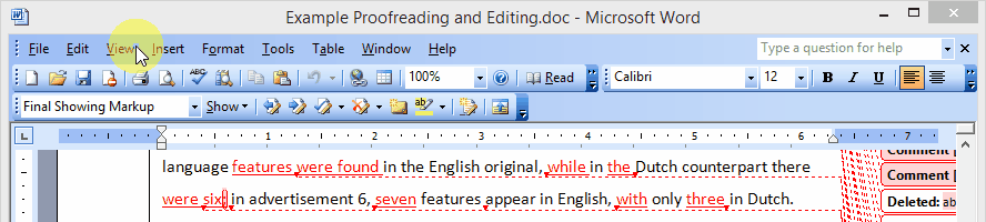 Haz clic para agrandar Accept changes Word 2003