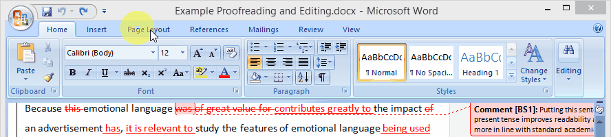 Haz clic para agrandar Accept changes Word 2007