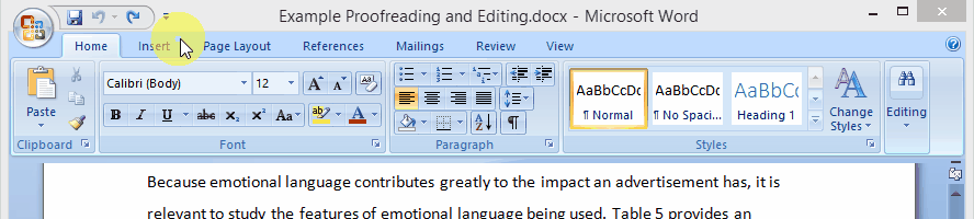 Mostrar los cambios del editor Word 2007