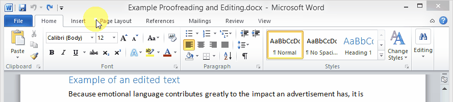 Mostrar los cambios del editor Word 2010