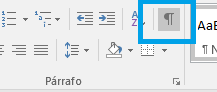 Marcas de párrafo en Word